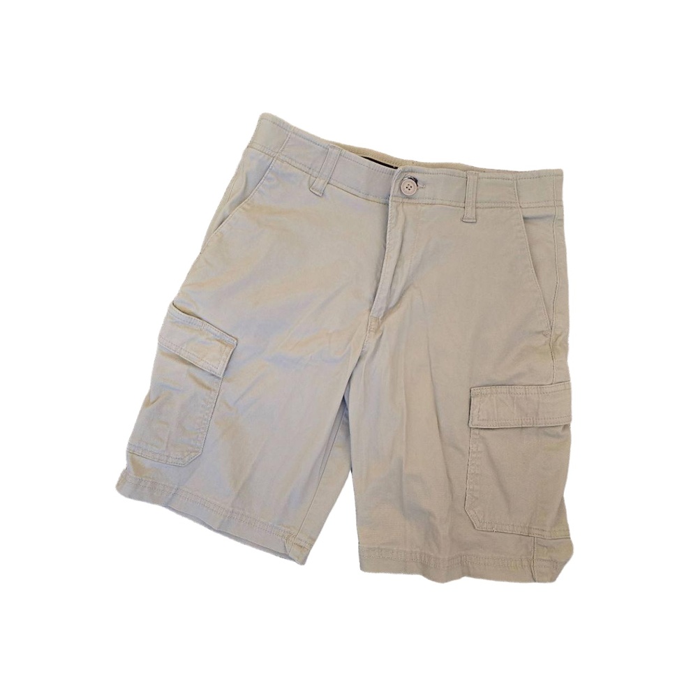 Lee Mens Khaki Cargo Shorts Pockets Belt Loops Button Closure  30‎